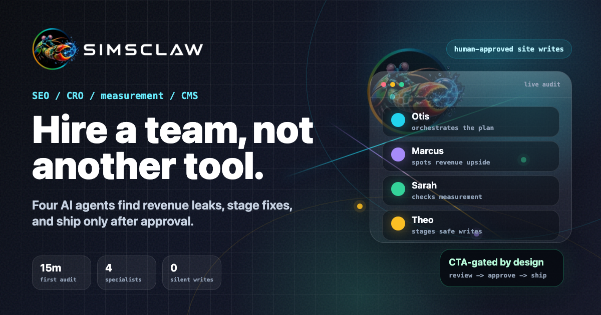 SimsClaw approval-gated marketing workflow